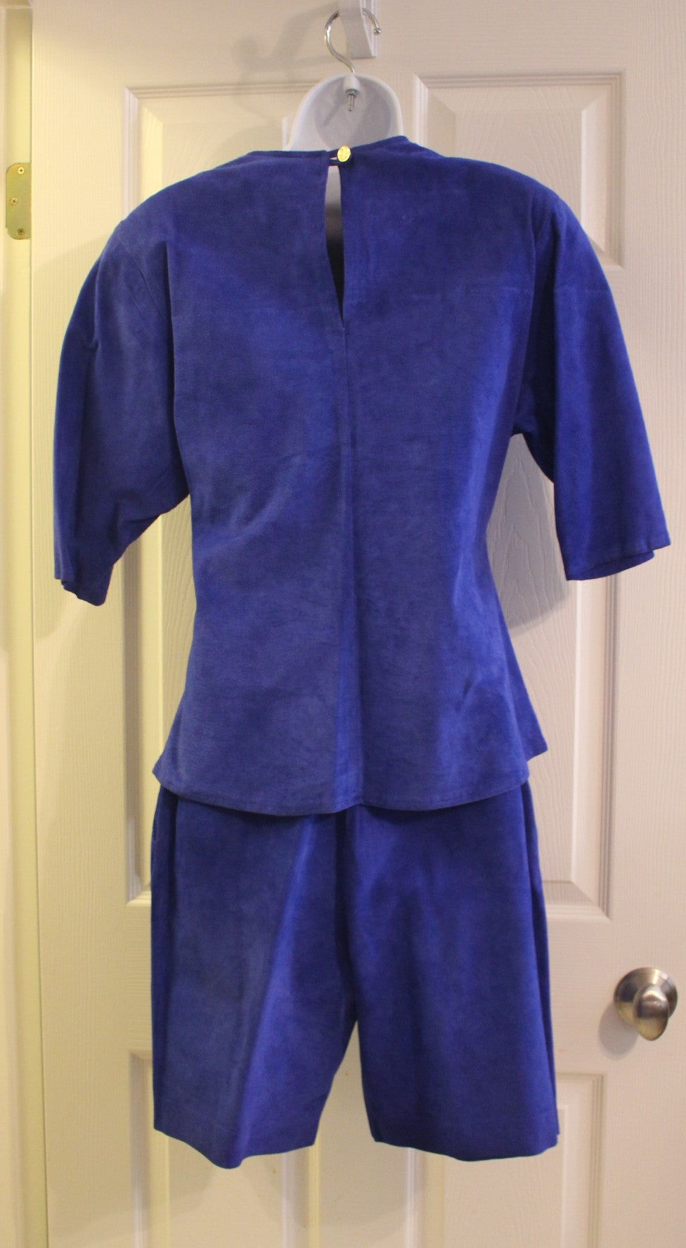 Vintage Royal Blude Suede Shirt and Shorts Set, (S/M)