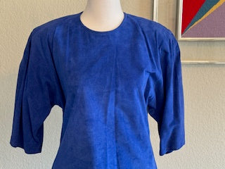 Vintage Royal Blude Suede Shirt and Shorts Set, (S/M)