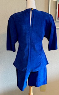 Vintage Royal Blude Suede Shirt and Shorts Set, (S/M)
