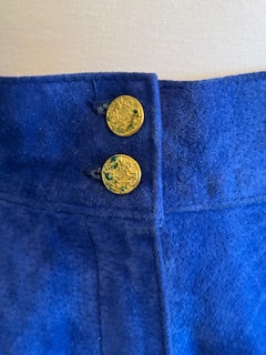 Vintage Royal Blude Suede Shirt and Shorts Set, (S/M)