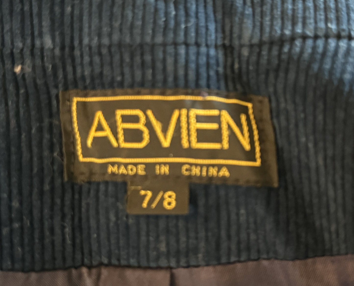 Abvien Navy Ribbed Cotton Jacket