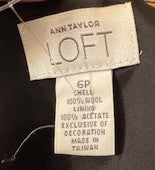 Ann Taylor Black Skirt with Off-White Bottom Trim