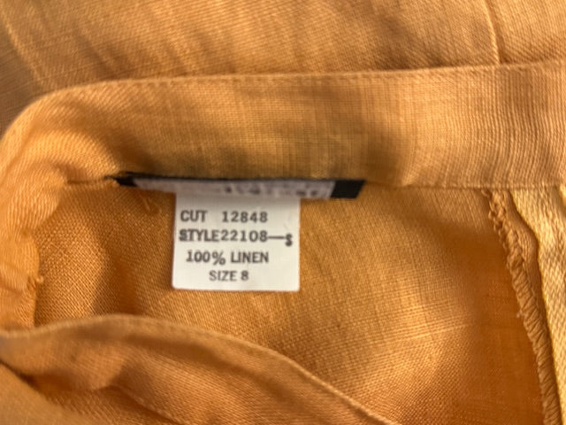 Carole Little Orange / Brown Linen Skirt (XS)