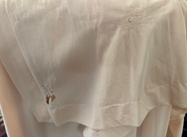 Cream Nylon Nightgown and Robe (XS)