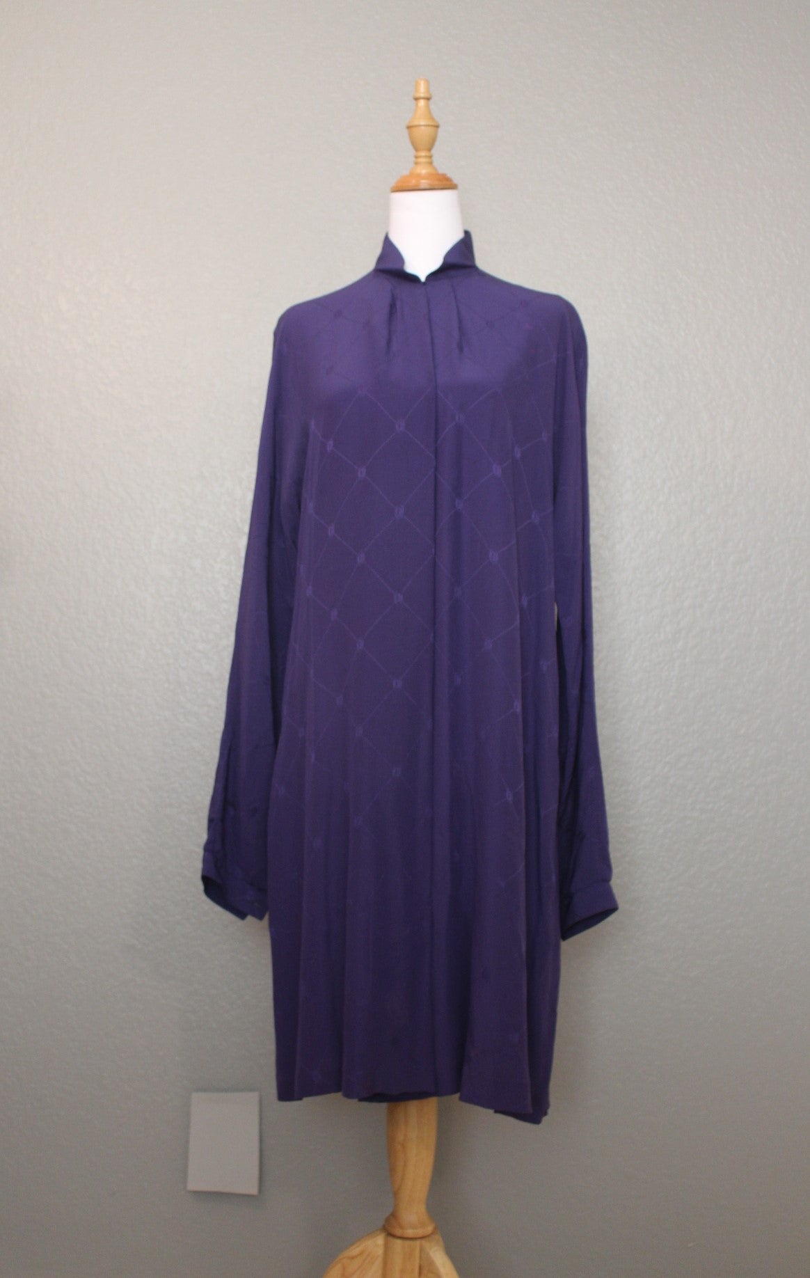 Vintage Oscar de la Renta Silk Long Sleeve Dress (Medium)
