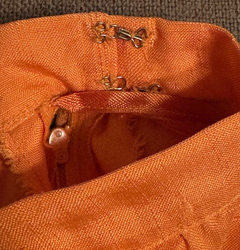 1960s B.H. Wragge Peach Silk Shirt & Skirt Pair - XS