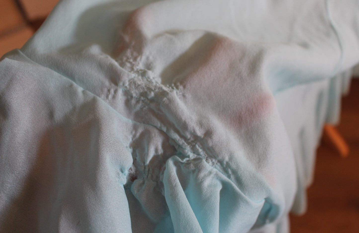 Lala's Original Pale Turquoise Nylon Chiffon Nightgown