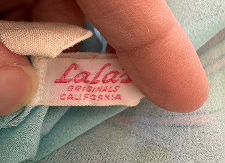 Lala's Original Pale Turquoise Nylon Chiffon Nightgown