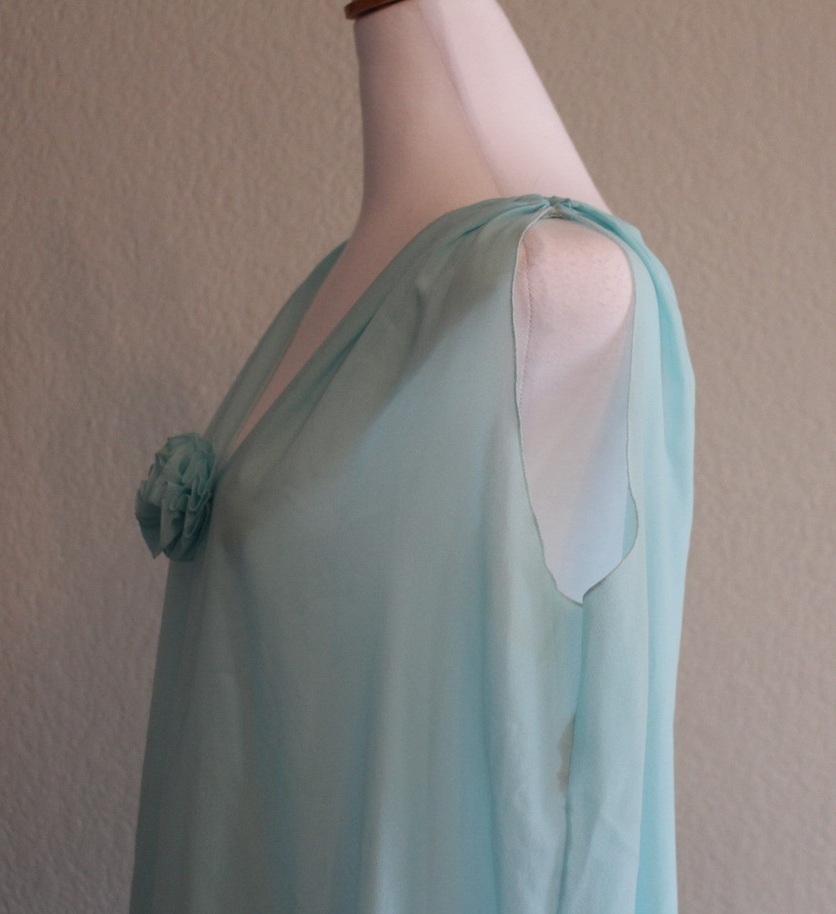 Lala's Original Pale Turquoise Nylon Chiffon Nightgown