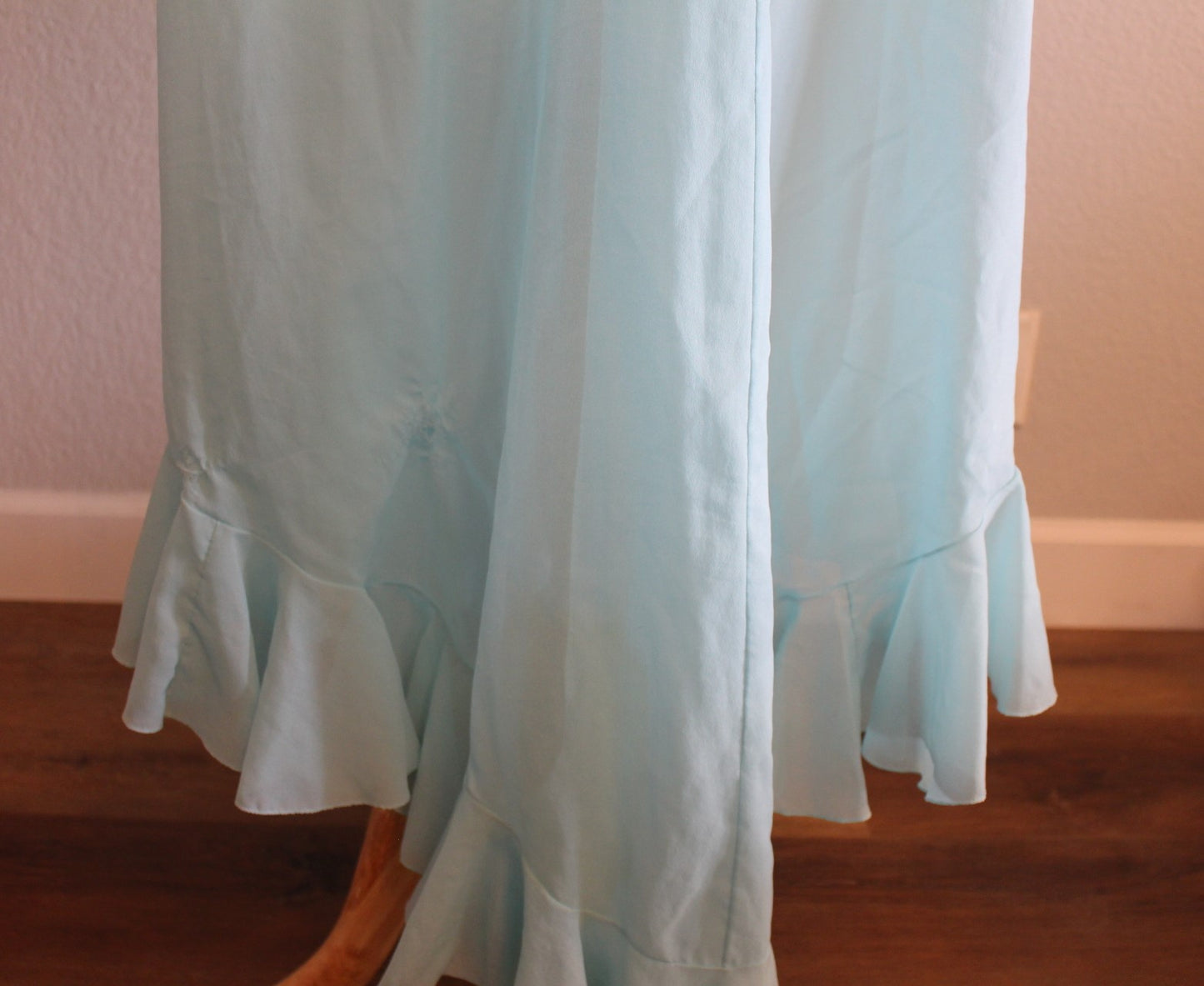 Lala's Original Pale Turquoise Nylon Chiffon Nightgown