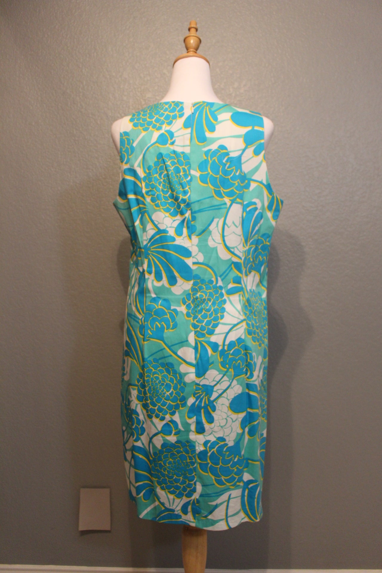 London Times Flower Sleeveless Cotton Dress (M)