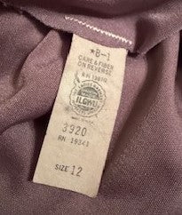 Long Sleeve Shiny Light / Mauve Purple Dress (Vintage Size 12)