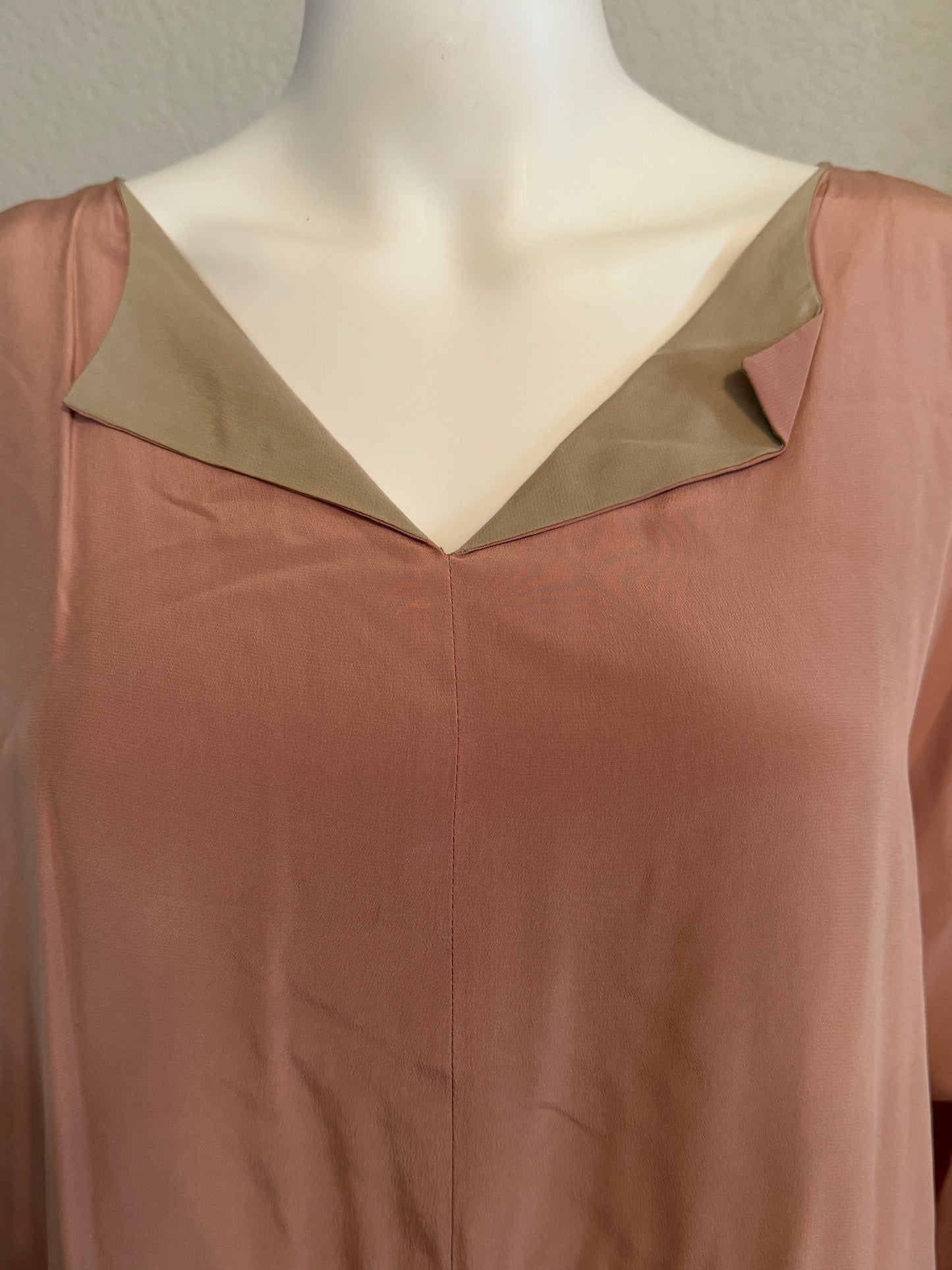 May of San Antonio Long Sleeve Silk Dress