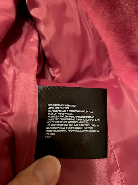 Bernardo Pink Genuine Leather Women's Tailored Jacket (SM)