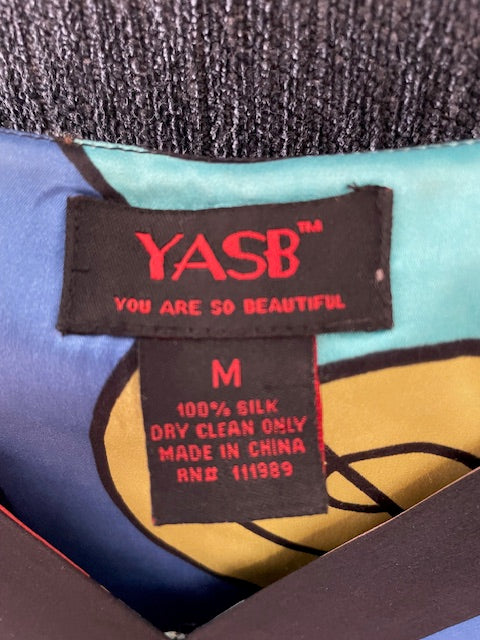 YASE 100% Silk Dress wtih a Vintage Picasso Vive (M)