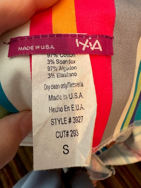 Colored Strapless Striped Cotton Summer Dress - Small (SM)