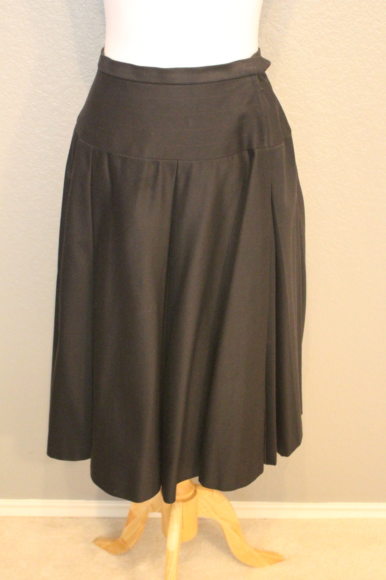 Yves Saint Laurent Rive Gauche Navy Skirt Made in Paris, France.