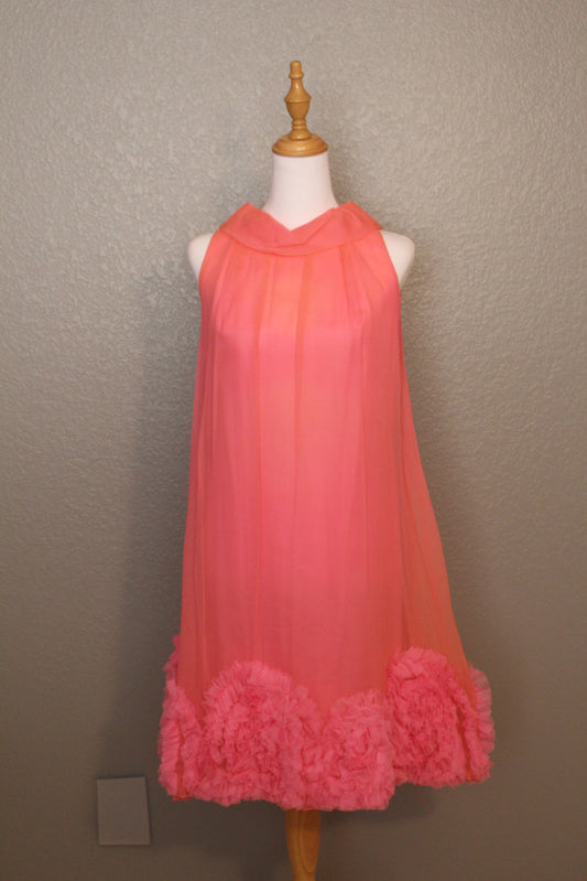 70's Original Jr. Theme New York A-Lined Pink Dress, Size Small (SM)