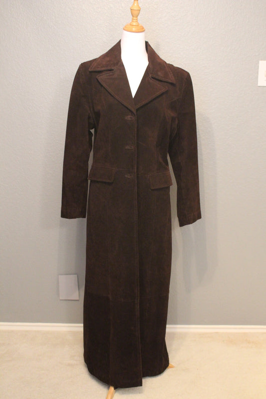 Maxima Wilson Brown Suede Long Sleeve Jacket (M)