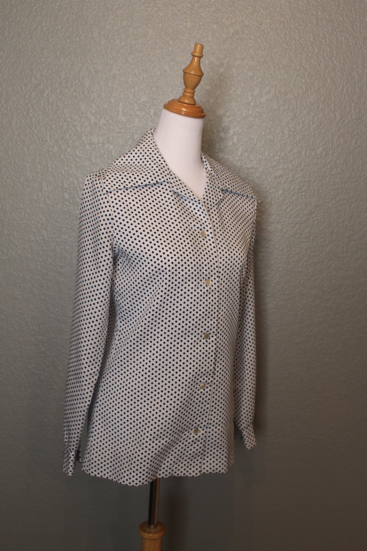 Long Sleeve Silk Button Down Blouse by Donovan Galvani - Size SM( Small)