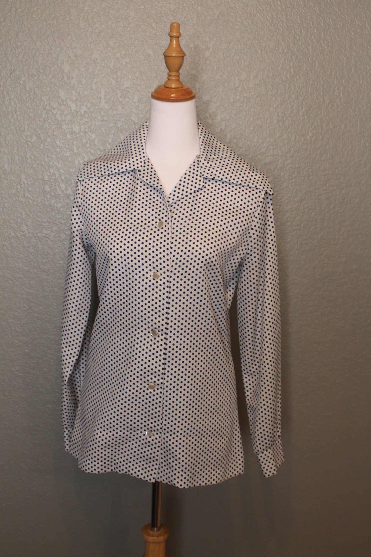 Long Sleeve Silk Button Down Blouse by Donovan Galvani - Size SM( Small)