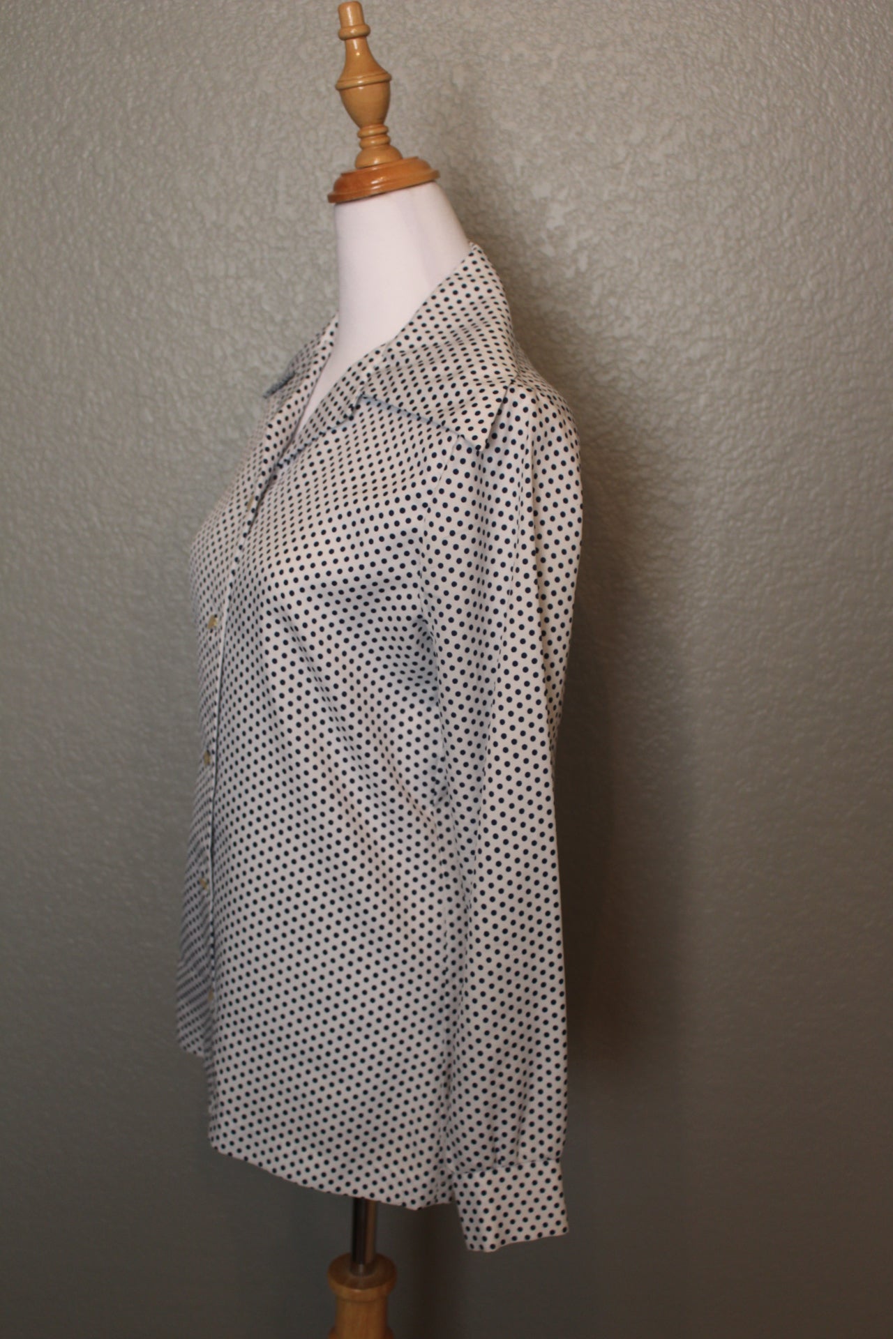 Long Sleeve Silk Button Down Blouse by Donovan Galvani - Size SM( Small)