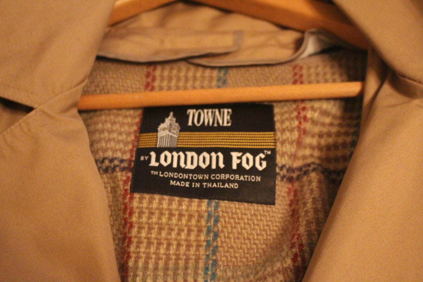 London Fog Jacket Classic Beige Trench Coat with Wool- Size 14 Petite