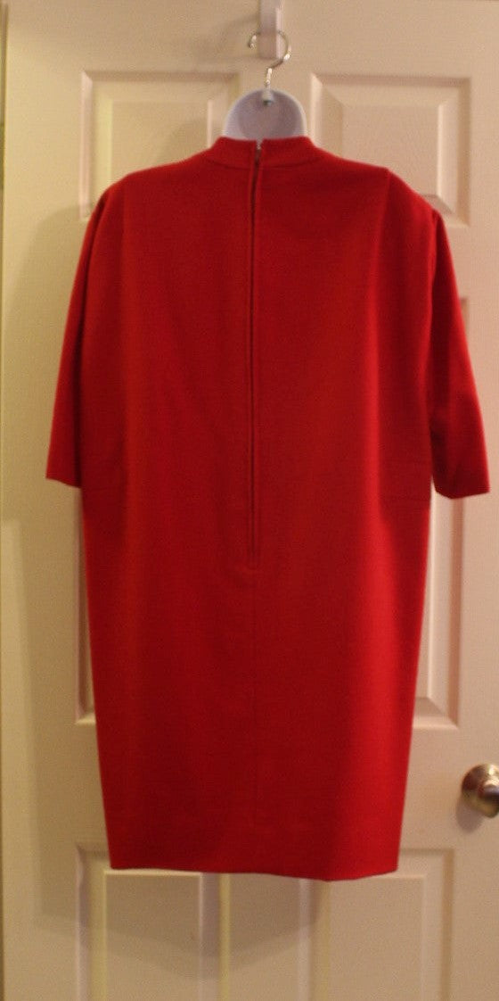 Vintage 1950’s Dorene Fashions of NY Wool Red Dress Size SM / Small