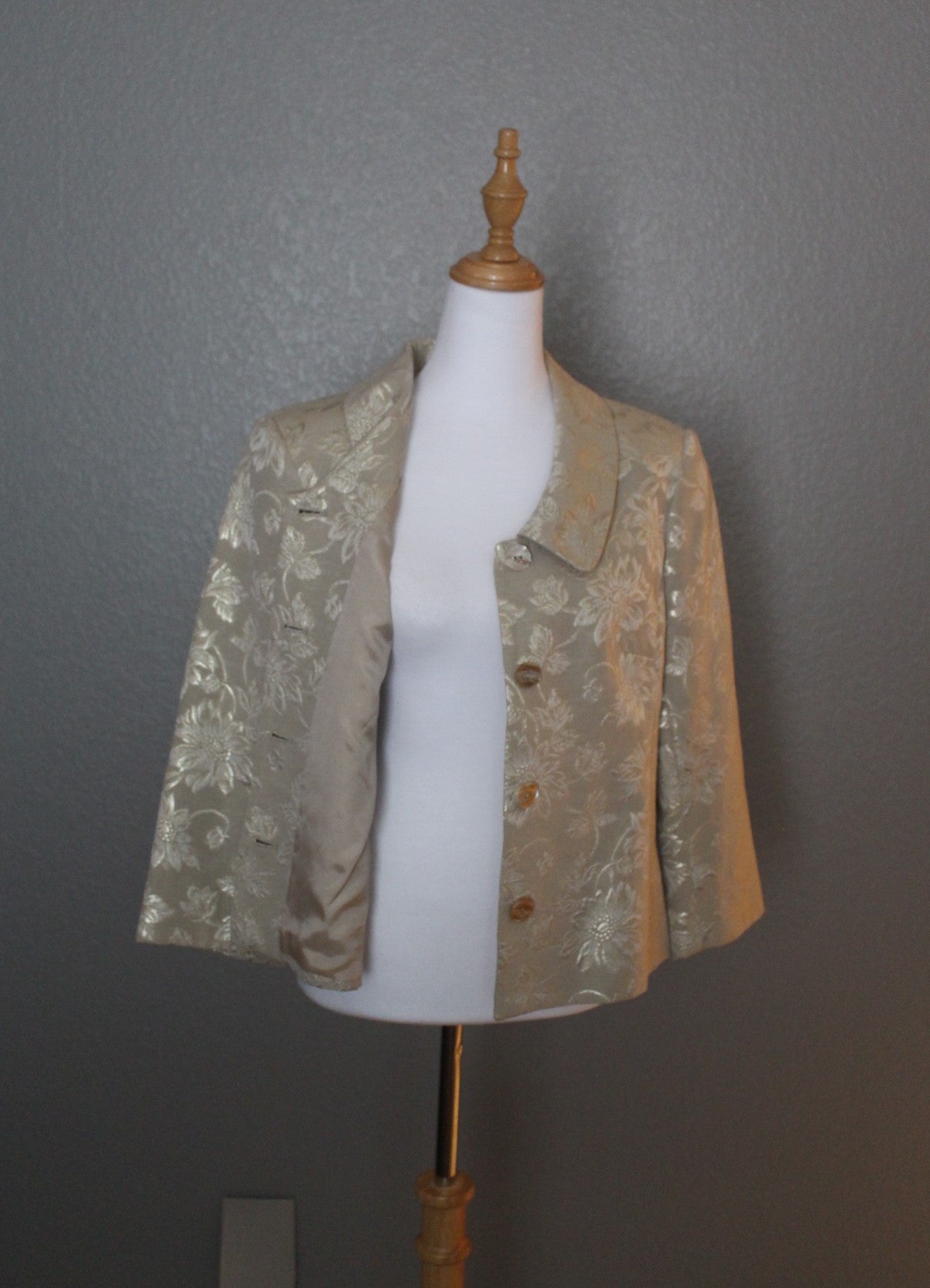 Andrea Beha Jacket with Gold Flowers Size 10