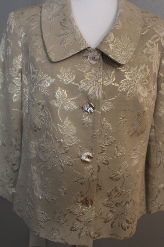 Andrea Beha Jacket with Gold Flowers Size 10