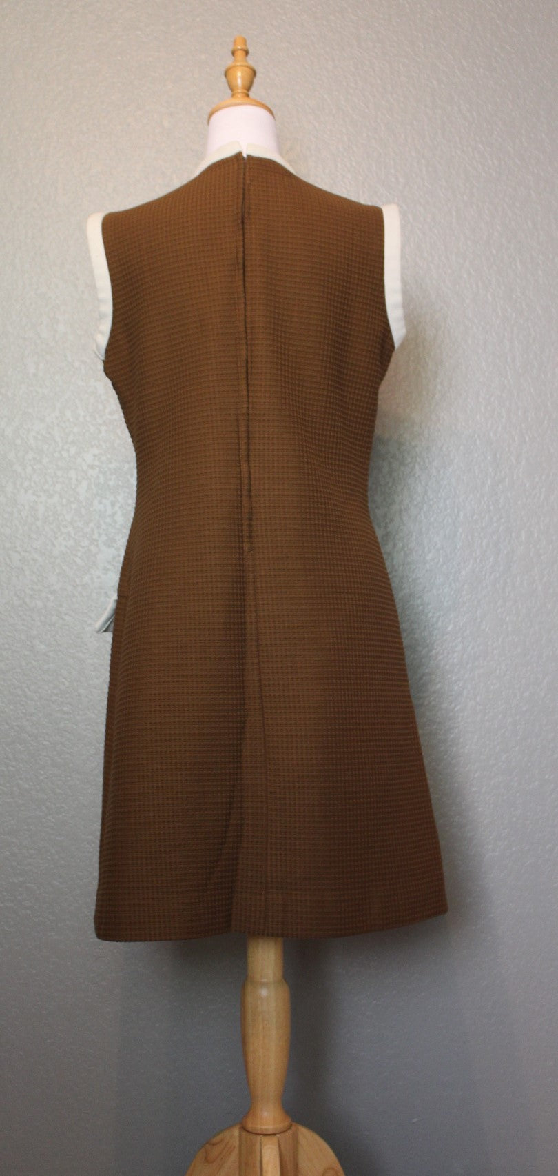 Bleeker Street Brown Sleeveless Dress with White Pocket