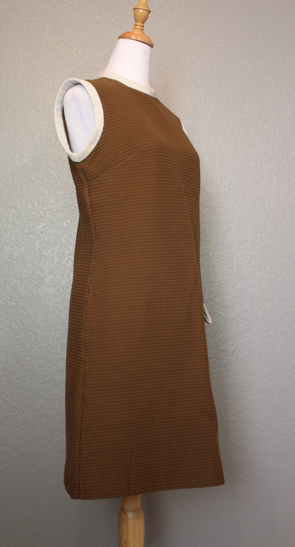 Bleeker Street Brown Sleeveless Dress with White Pocket