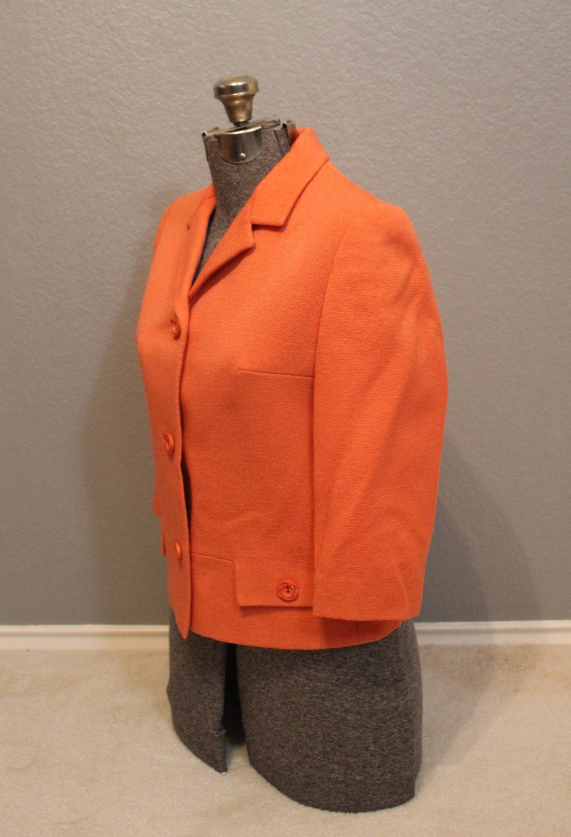 Dark Orange Windsmoor Lodon Wool Jacket with Buttons (M)