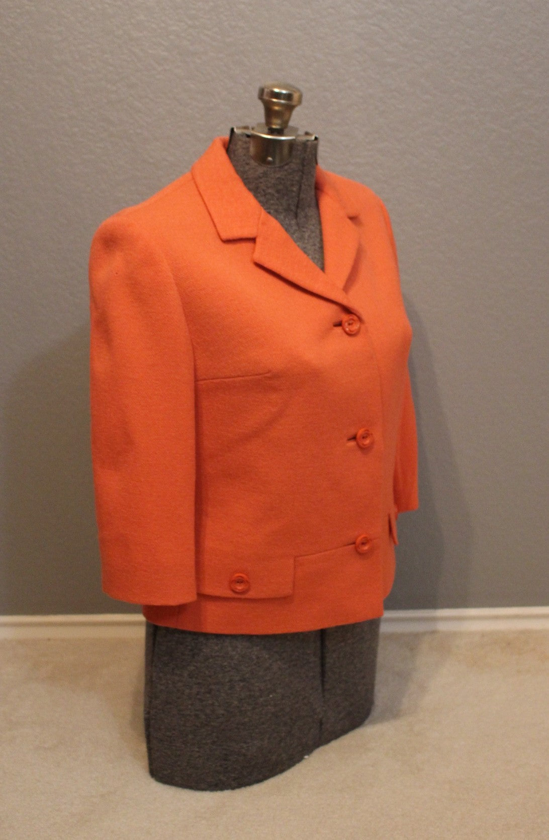 Dark Orange Windsmoor Lodon Wool Jacket with Buttons (M)