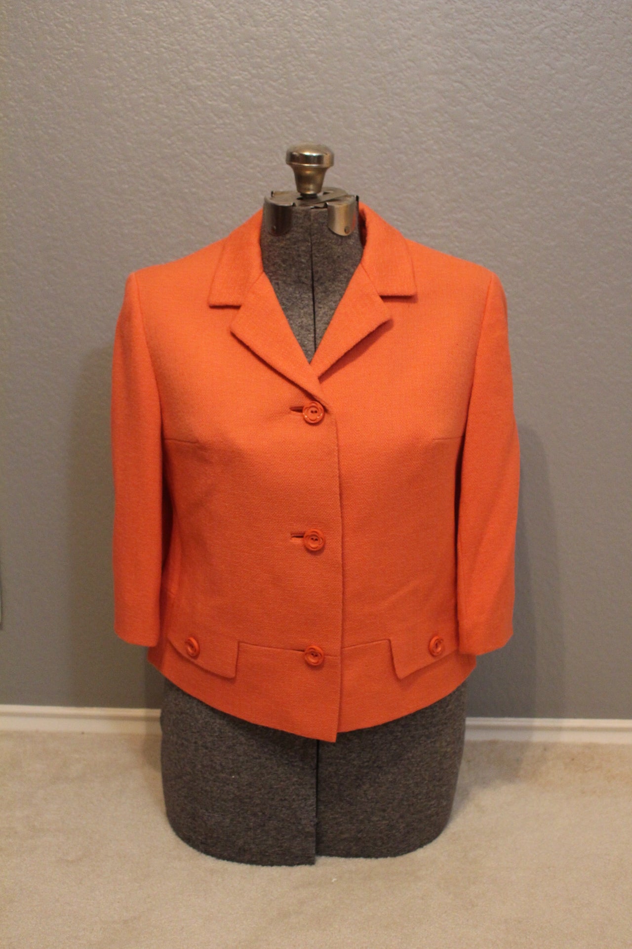 Dark Orange Windsmoor Lodon Wool Jacket with Buttons (M)