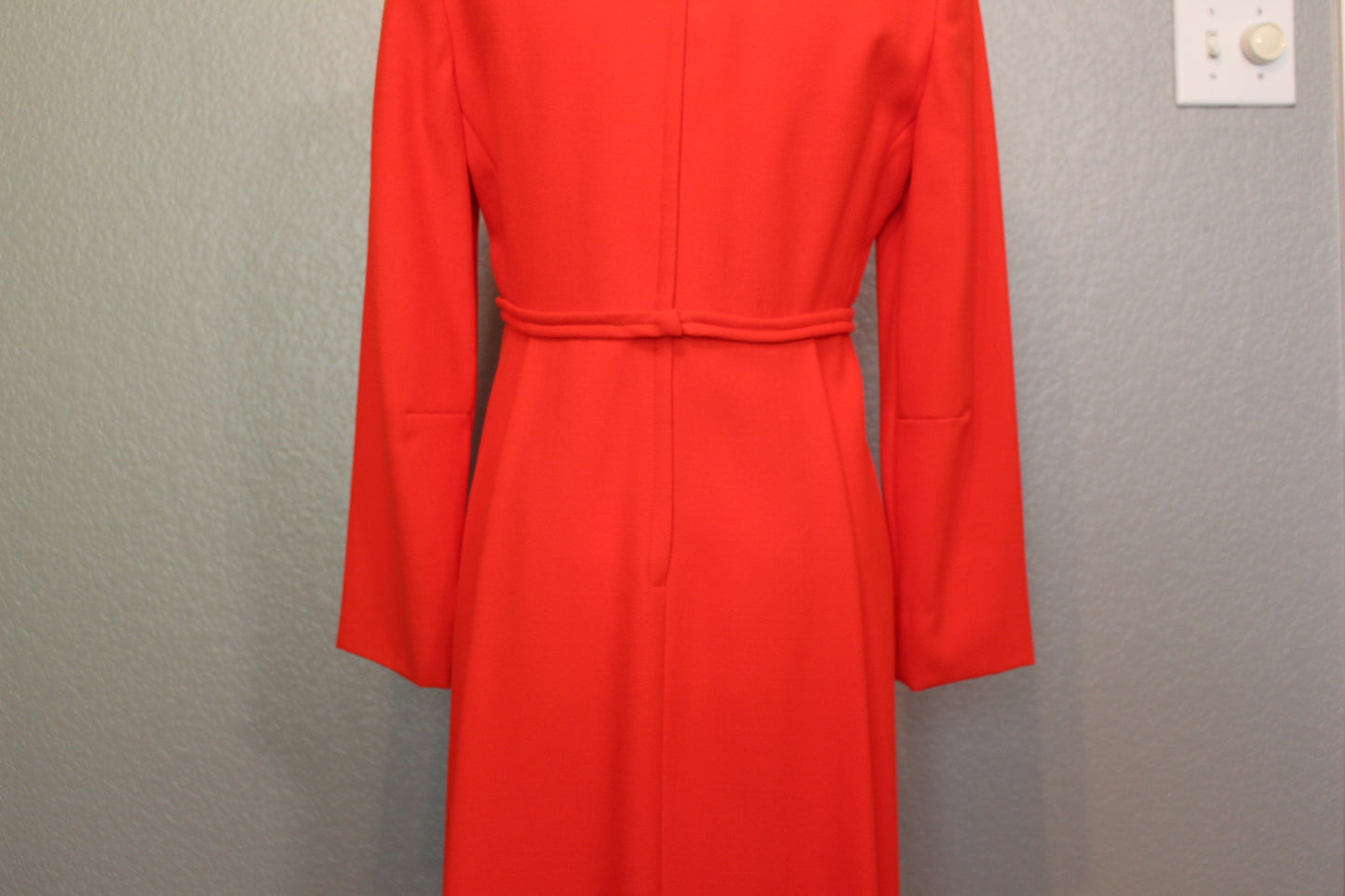 Don Sophisticates 1960's Orange - Red Color, Jackie O Style Wool Vintage Dress