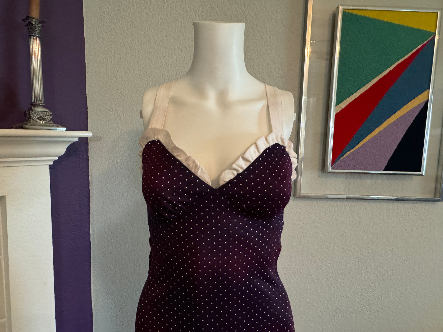 Purple Polka Dot Dress with Matching Jacket - XS - Union Made ILGWL