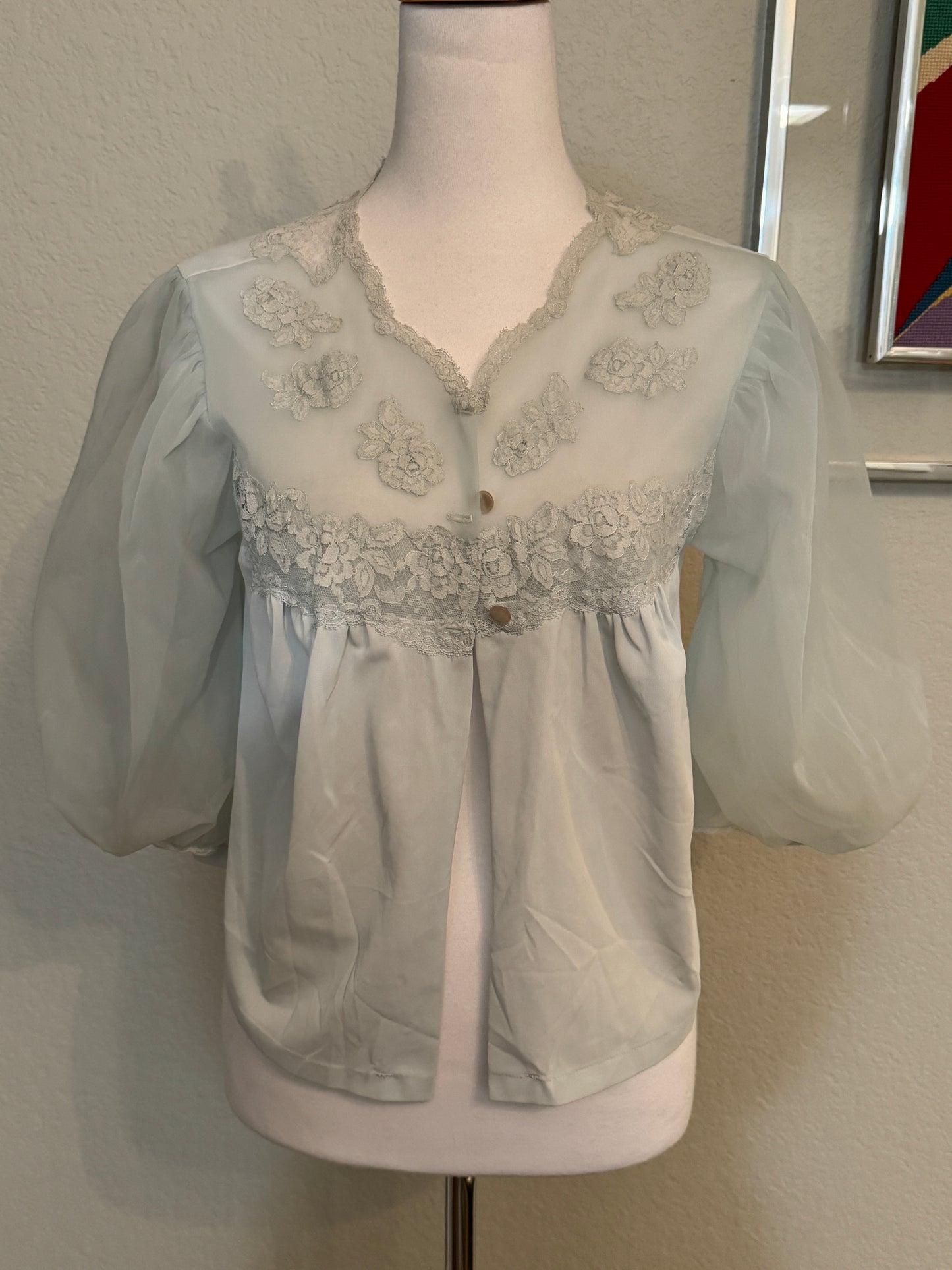 Vintage Pale Blue Bed Jacket