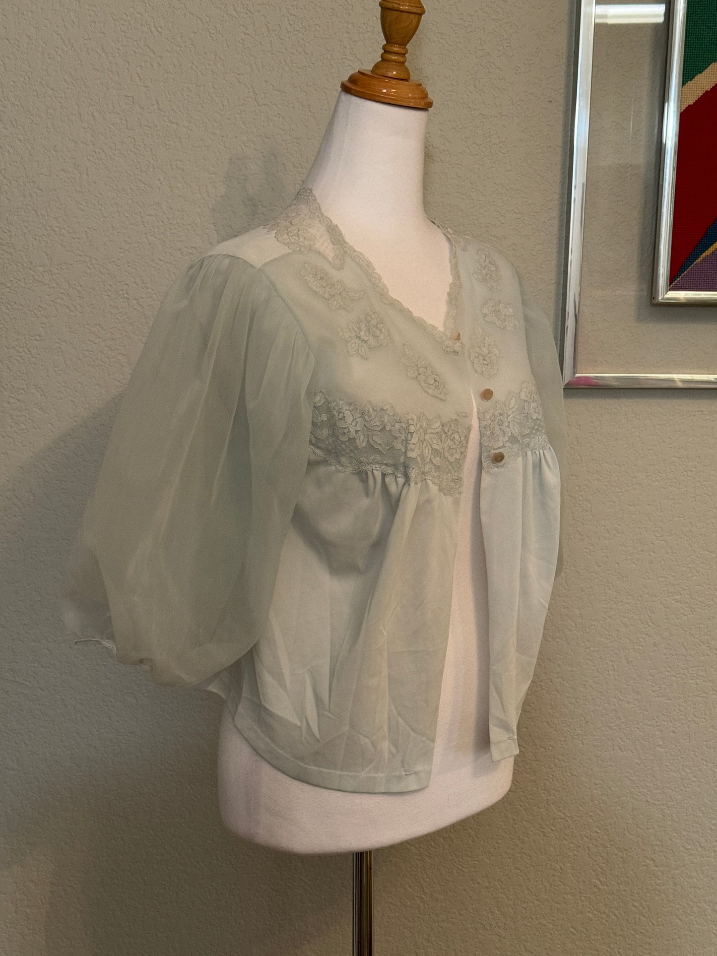 Vintage Pale Blue Bed Jacket