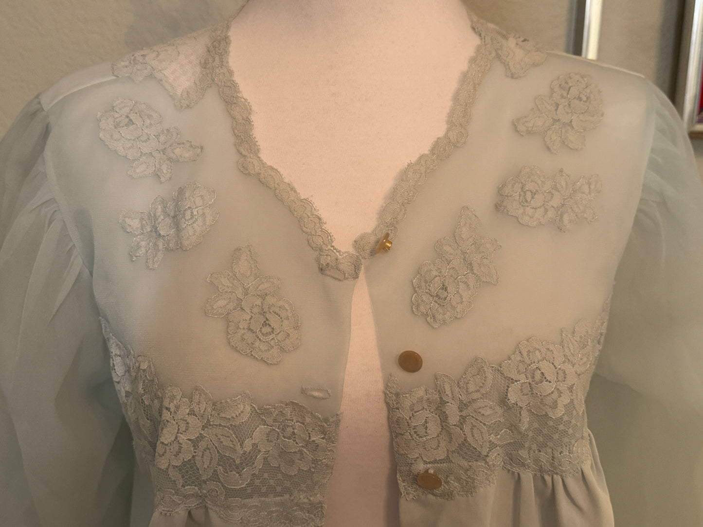 Vintage Pale Blue Bed Jacket