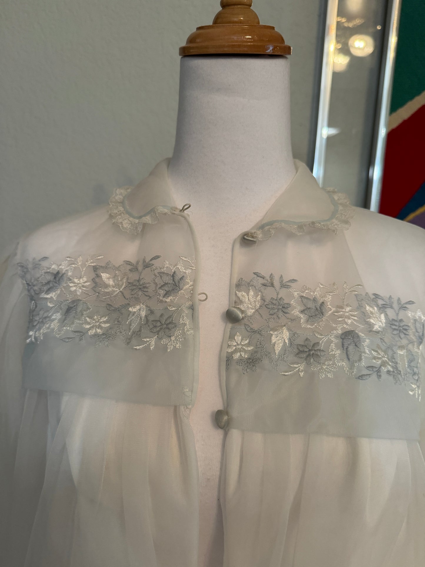 Vintage Night, Pale Blue Bed Jacket (SM / M)