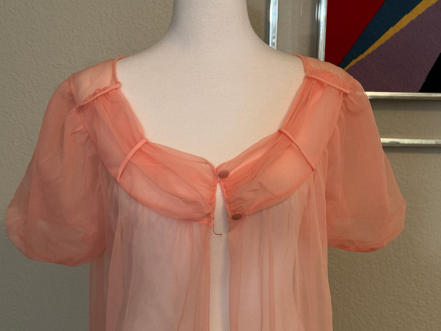 Pink Sheer Nightgown, Bed Jacket - Sears - Size 34" - 38"