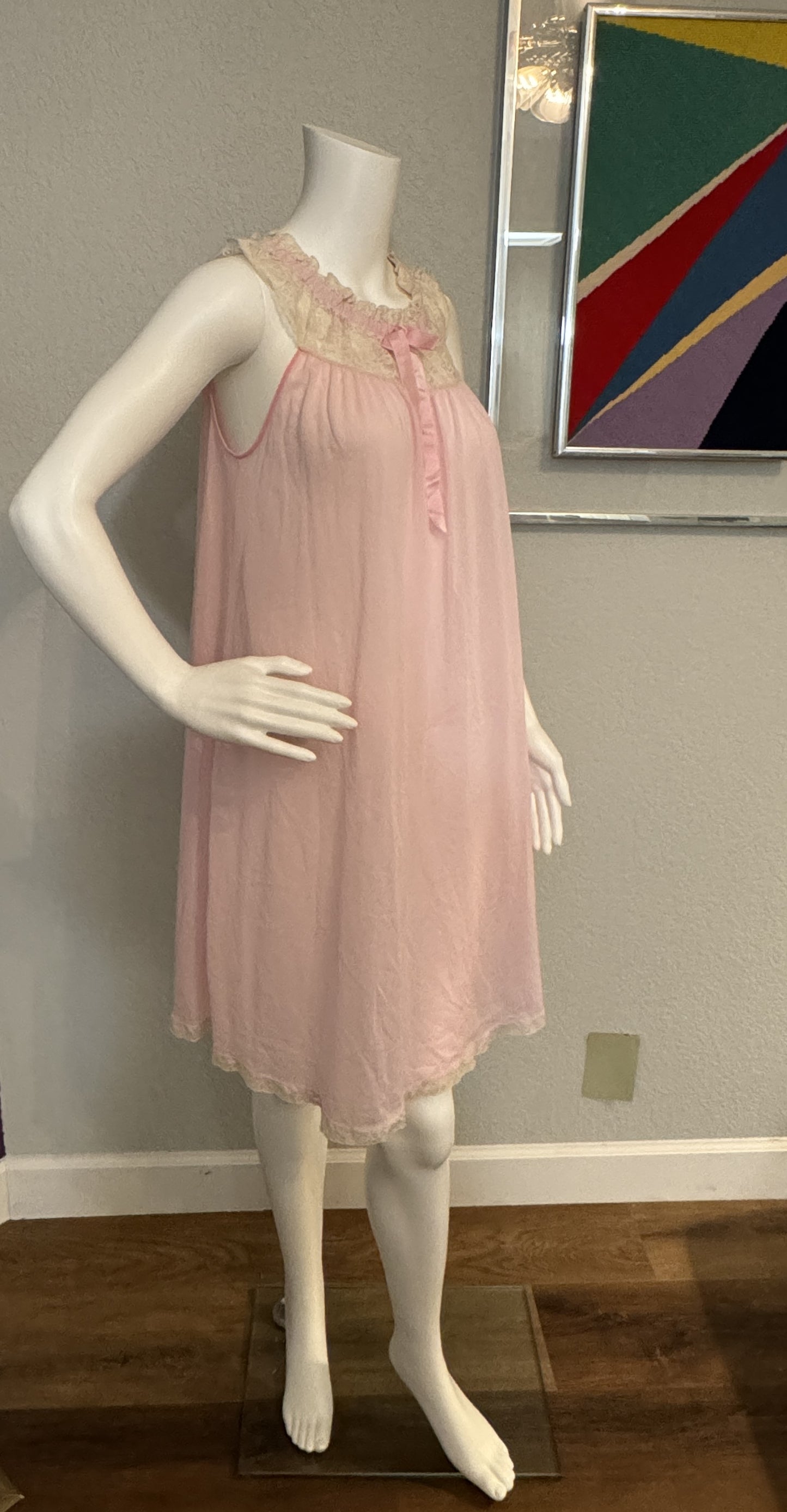 Hollywood Vassarette Sheer Pink Nightgown (Small)