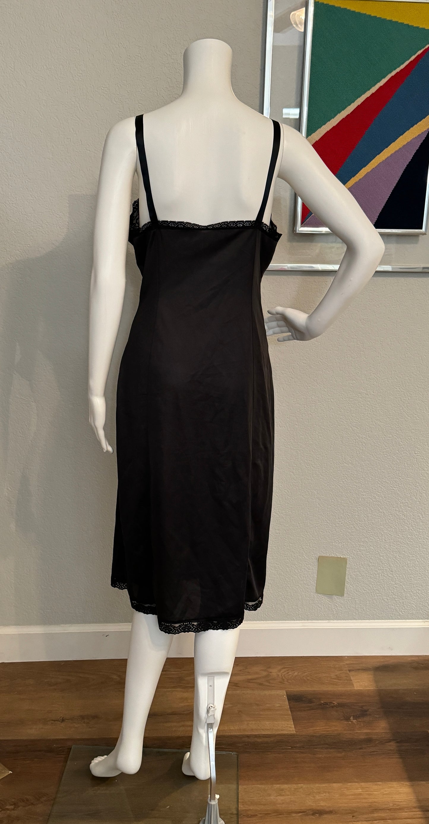 Wonder Maid Black Full Slip, 1960s,  ILGWU Union Made – Size 38