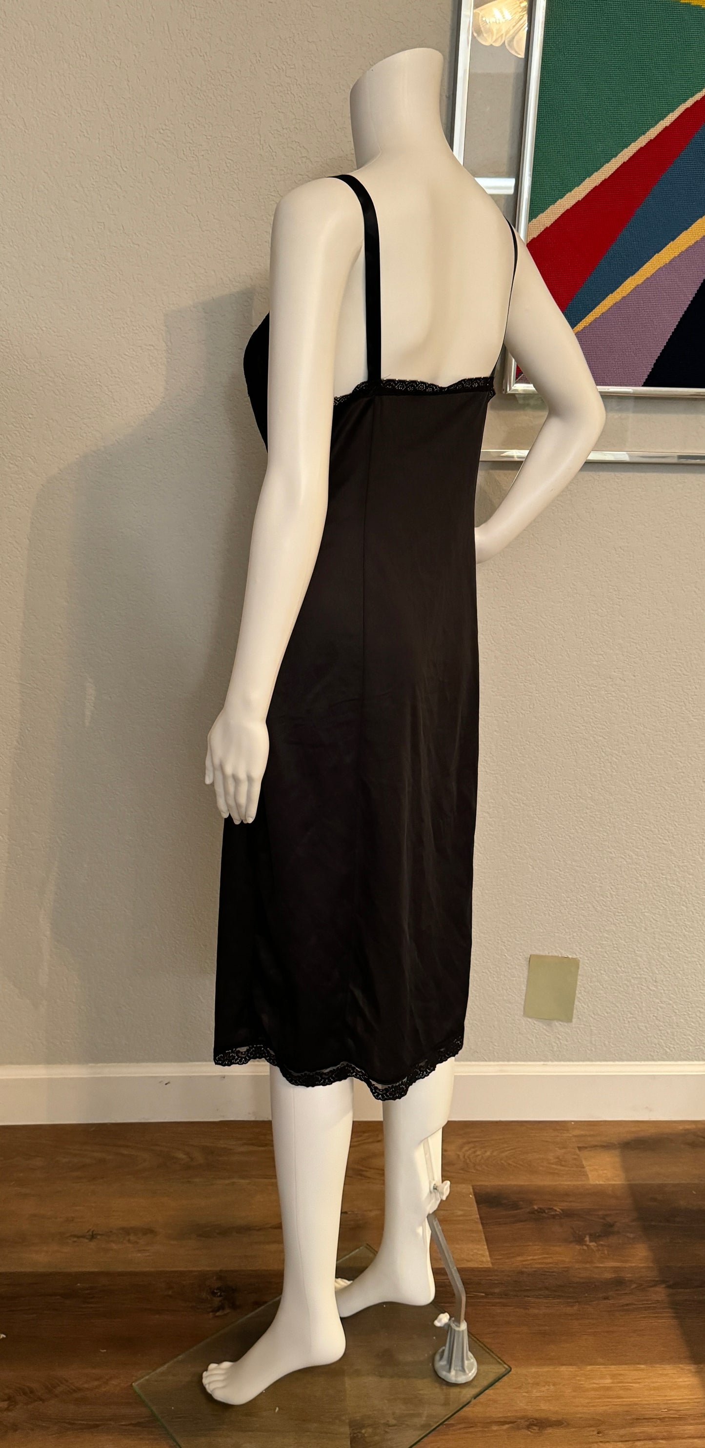 Wonder Maid Black Full Slip, 1960s,  ILGWU Union Made – Size 38