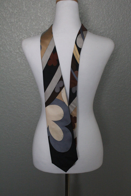 Emilio Pucci 100% silk neckties, assortment of vintage luxury ties (3), 1960s, 1970s