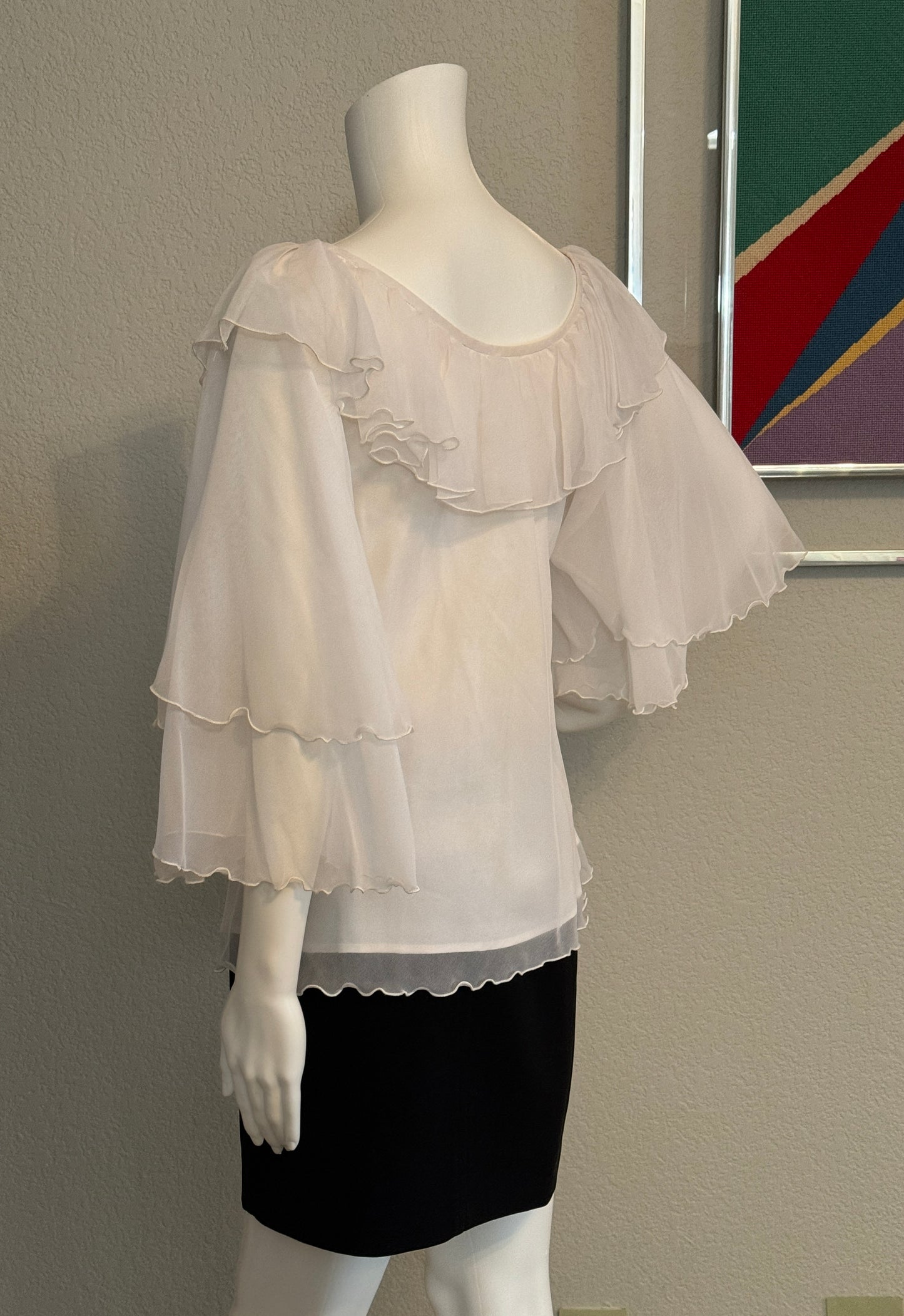 White Three-Quarter Length Sleeves Blouse