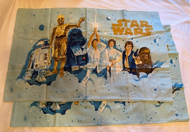 Star Wars Two Twins Vintage Sheet Sets from the 1970s (2-Flat Sheets, 2-Fitted Sheets, 2- Pillow Cases)