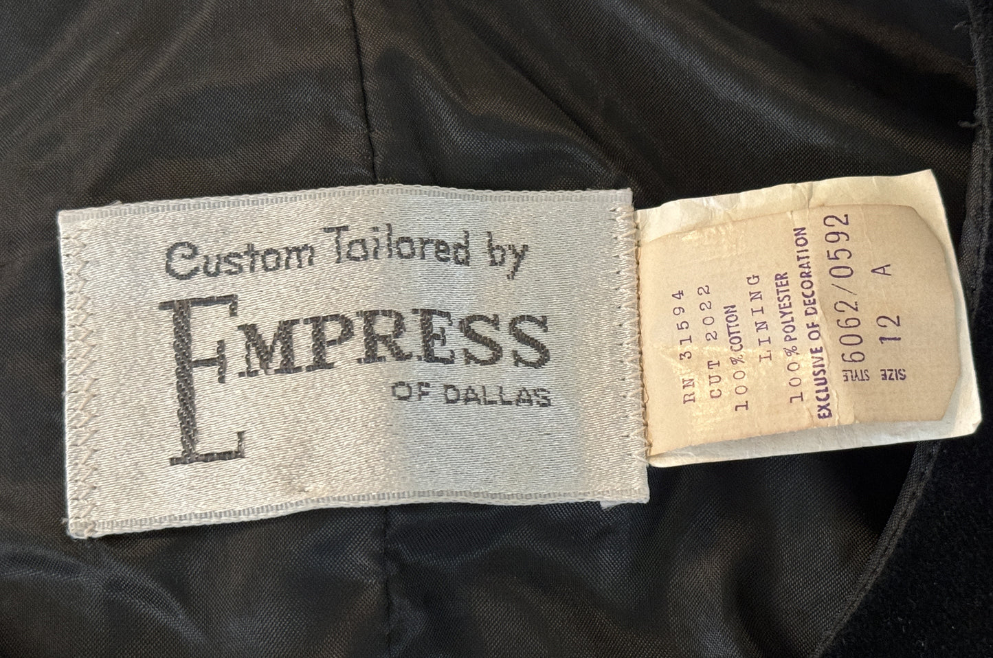 Empress of Dallas Black Vest, Vintage Size 12