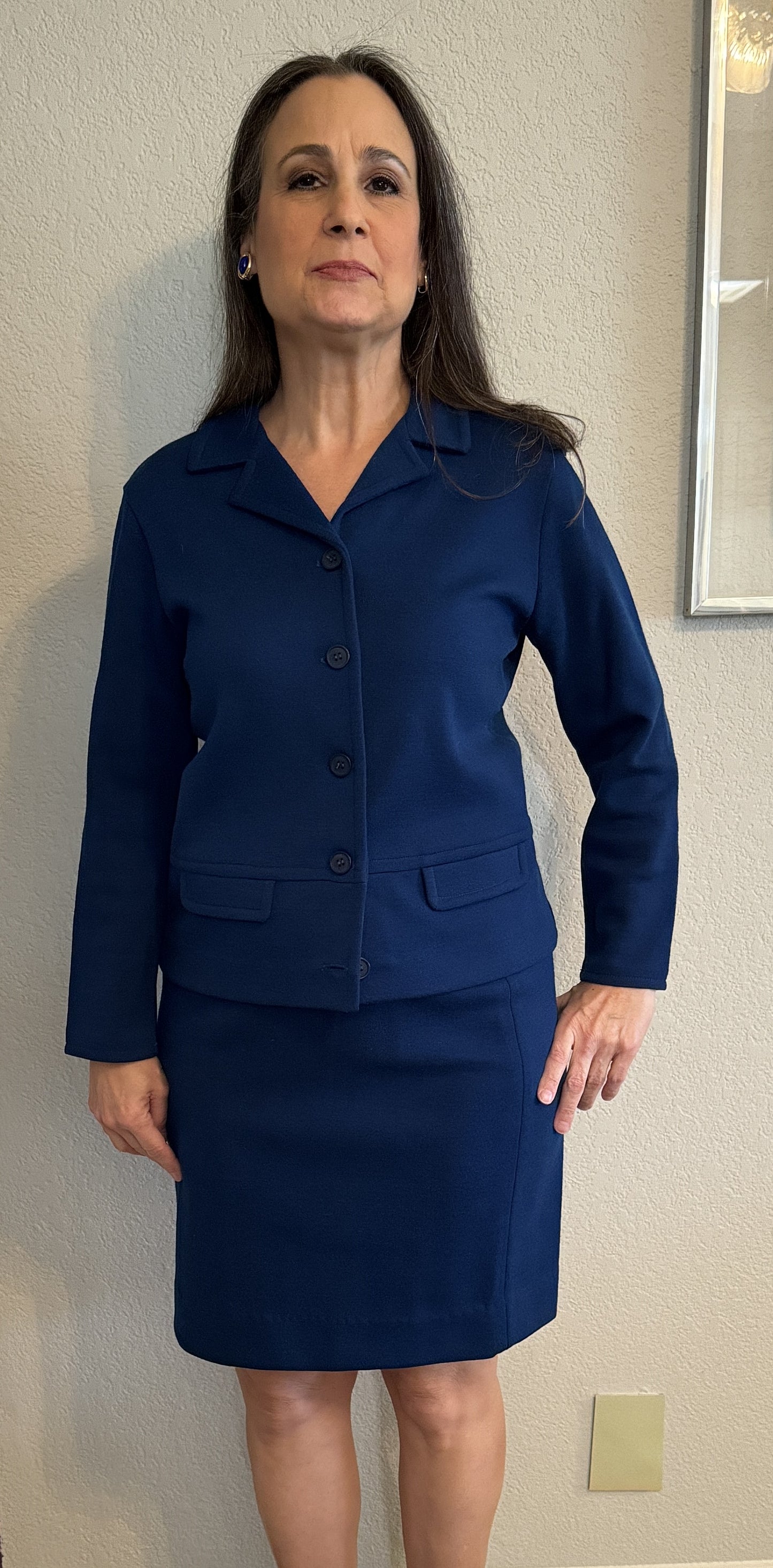 Jantzen Royal Blue Knit Suit Size Vintage Size 12